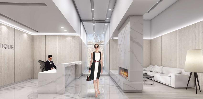 Go and arrive in style! The lobby evokes an aura of modern, worldly sophistication with its stylish Seating Lounge alcove and statement-making double sided fireplace.