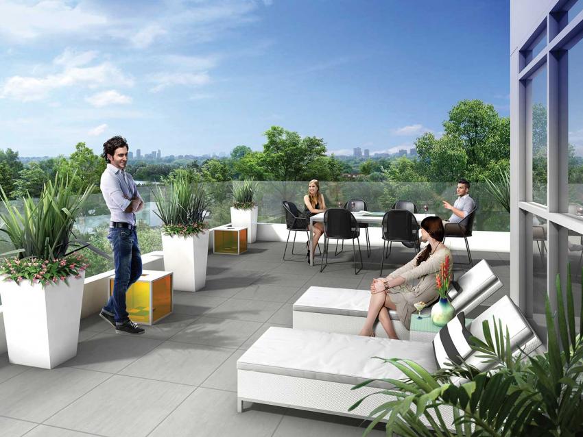 The second storey of the Wellness Centre features spacious rooftop terraces